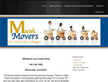 Tablet Screenshot of mariesmovers.com